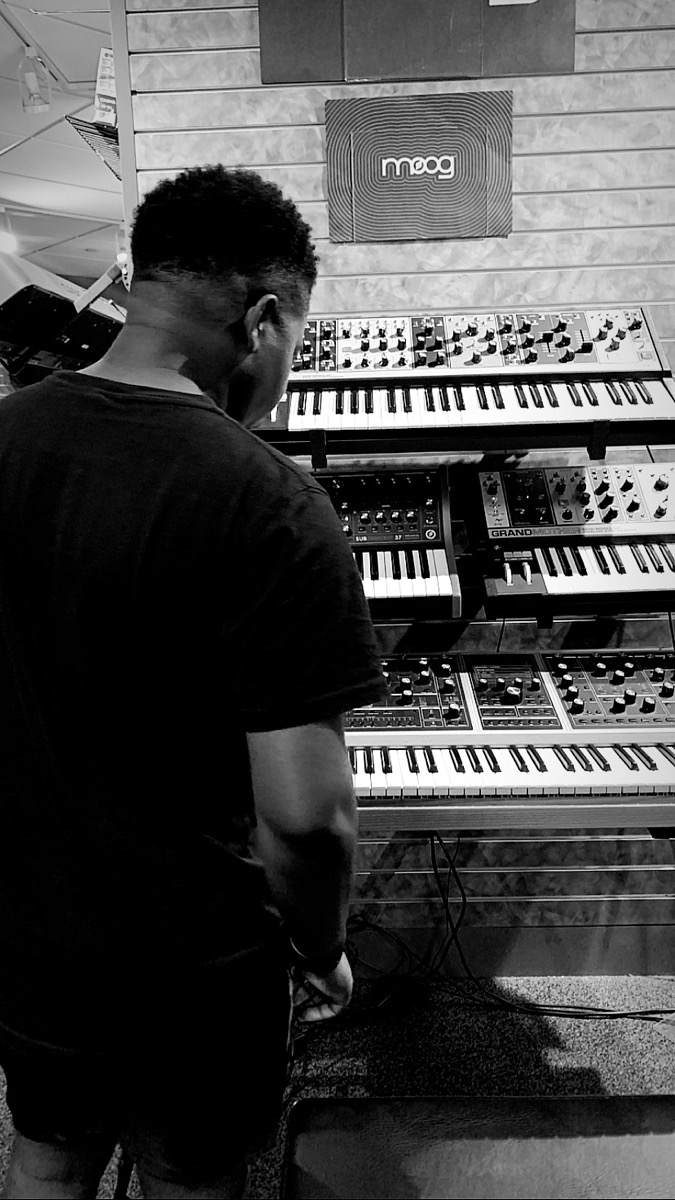 Michael Skidy at Moog synths