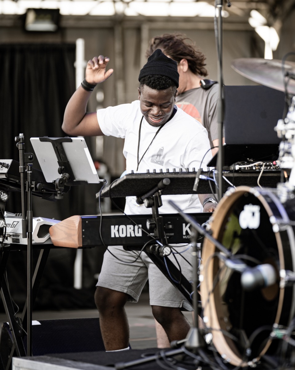 Michael Skidy at Korg keyboard